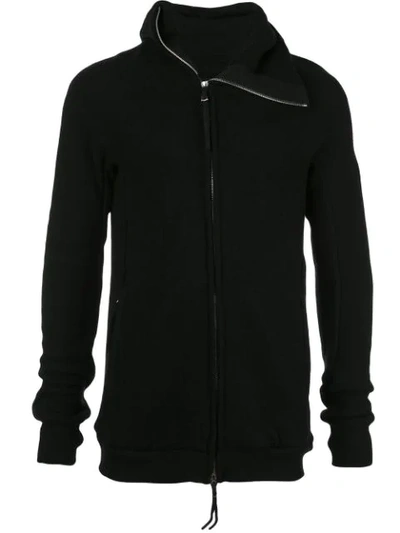 Shop Boris Bidjan Saberi Asymmetric Hooded Jacket In Black