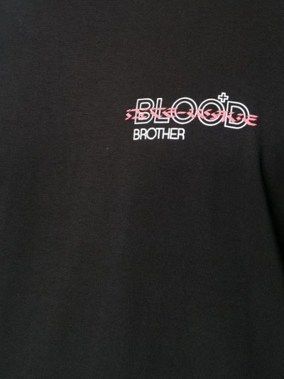 Shop Blood Brother Neptune Logo T-shirt In Black