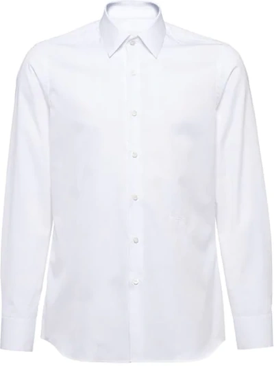 Shop Prada Popeline-hemd - Weiss In White