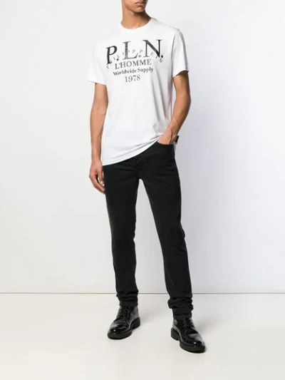 Shop Philipp Plein Logo Print T-shirt In White