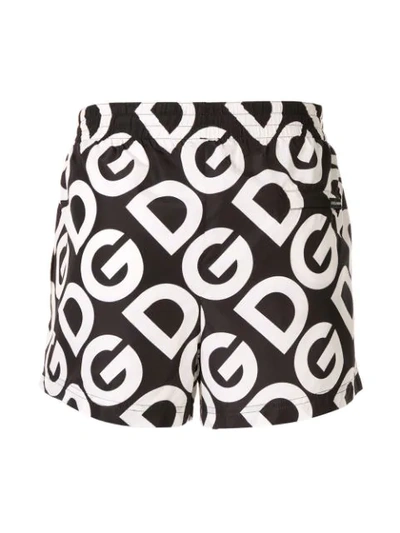 Shop Dolce & Gabbana Badeshorts Mit Logo-print In White