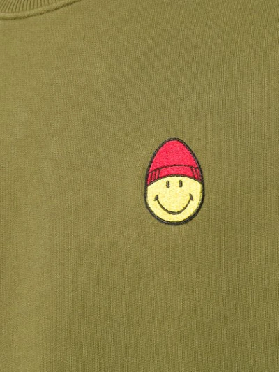 Shop Ami Alexandre Mattiussi Smiley Patch Sweatshirt In Green