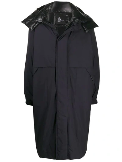 Shop Moncler Padded Coat In Blue