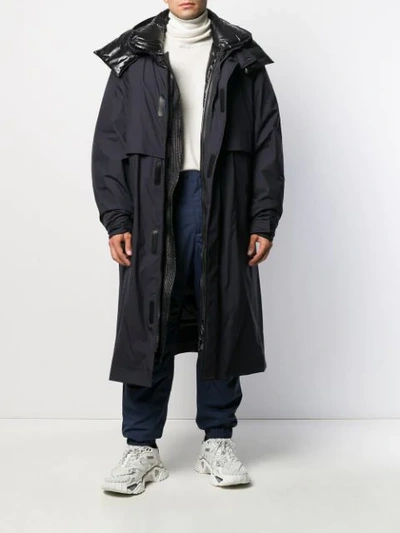 Shop Moncler Padded Coat In Blue