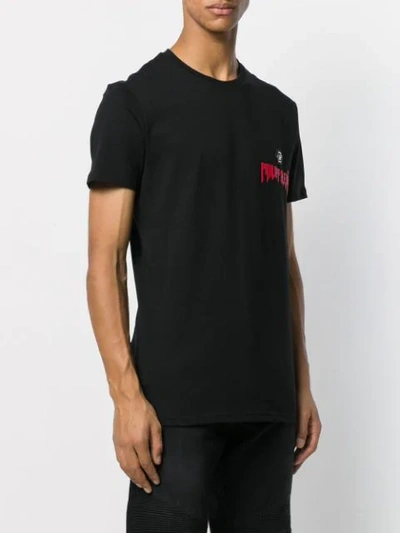 Shop Philipp Plein T-shirt Mit Logo-print In 0213 Black/red