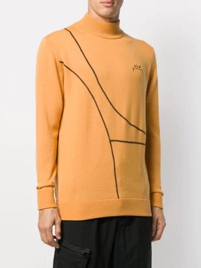 Shop A-cold-wall* Curved Piping Turtleneck Jumper In Yellow