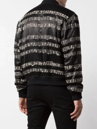 Shop Amiri Music Note Bomber Jacket In Black