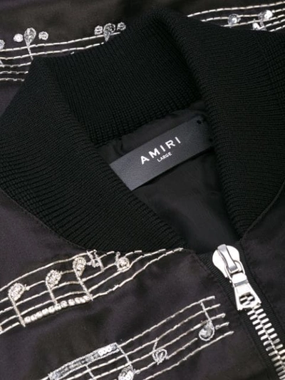 Shop Amiri Music Note Bomber Jacket In Black