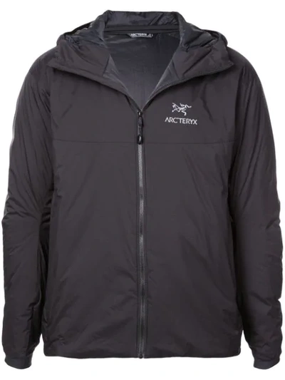 Shop Arc'teryx Logo Rain Jacket In Black