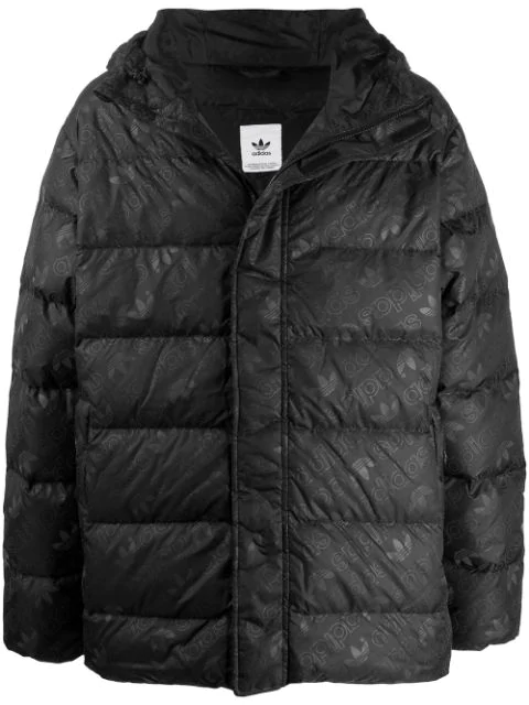 adidas originals logo padded jacket in black