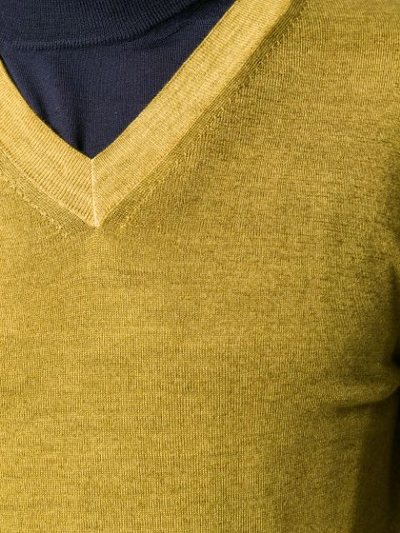 Shop Altea V-neck Long Sleeve Jumper In Green