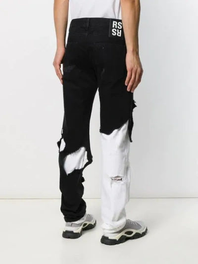 Shop Raf Simons Distressed Layered Jeans In Black