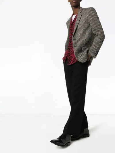 SAINT LAURENT CARDIGAN STYLE WOOL-TWILL BLAZER - 黑色