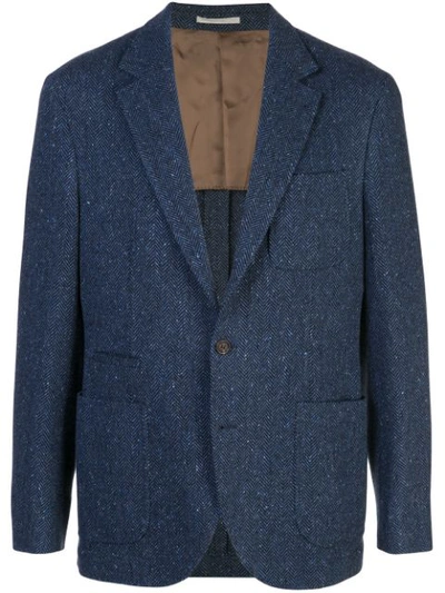 Shop Brunello Cucinelli Single-breasted Fitted Blazer In C009 Denim