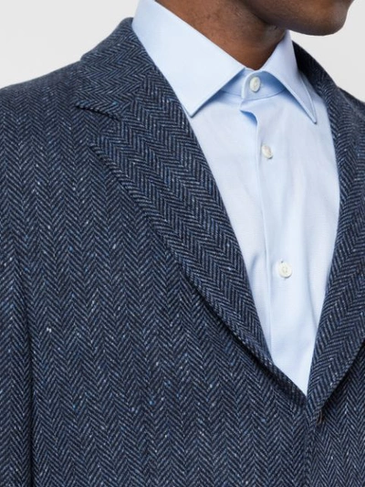 Shop Brunello Cucinelli Single-breasted Fitted Blazer In C009 Denim