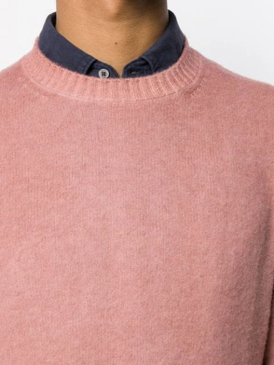 Shop Altea Long-sleeve Fitted Sweater In Pink