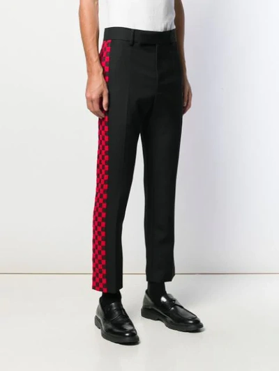 Shop Haider Ackermann Check Detail Cropped Trousers In Black