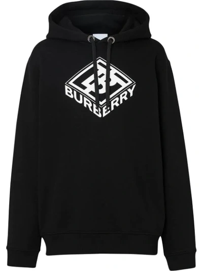 Shop Burberry Graphic Logo Hoodie In Black