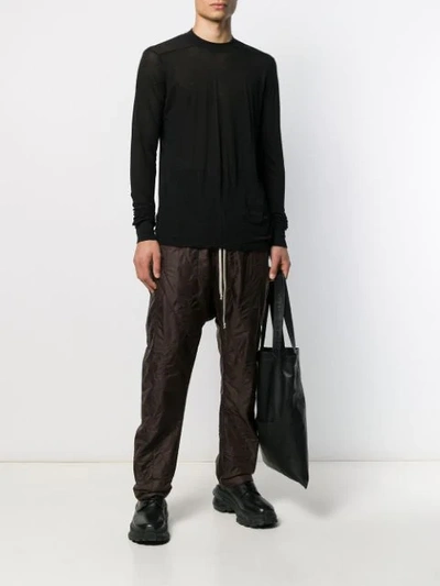 Shop Rick Owens Drkshdw Drawstring Quilted Effect Trousers In Brown
