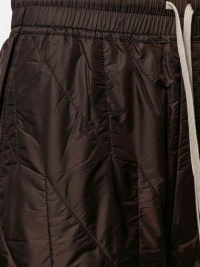 Shop Rick Owens Drkshdw Drawstring Quilted Effect Trousers In Brown