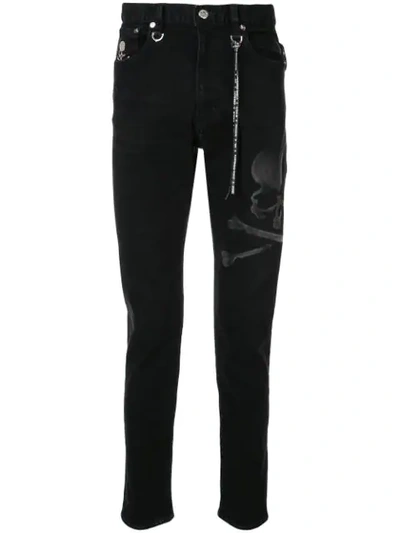 Shop Mastermind Japan Skull Print Trousers In Black