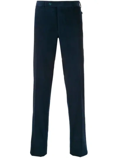 Shop Canali Regular Straight-leg Trousers In Blue