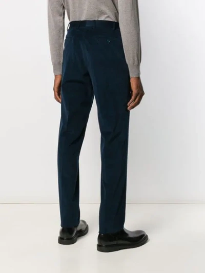 Shop Canali Regular Straight-leg Trousers In Blue