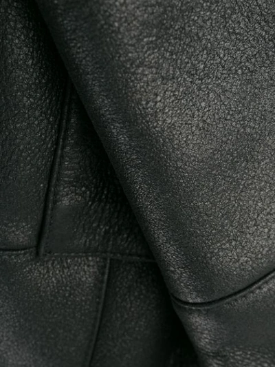 Shop Desa 1972 Shearling-lined Coat In Black