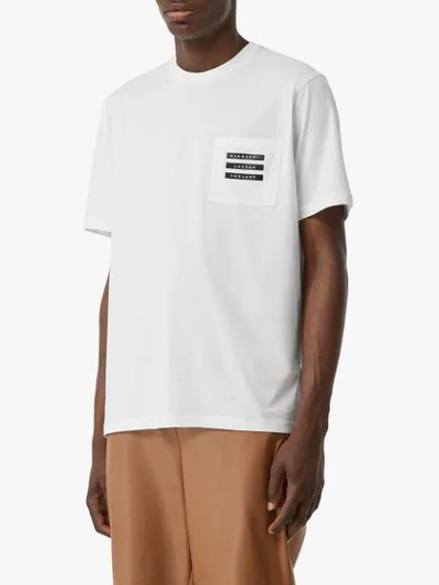 Shop Burberry Tape Print T In White