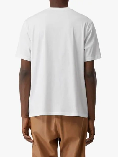 Shop Burberry Tape Print T In White