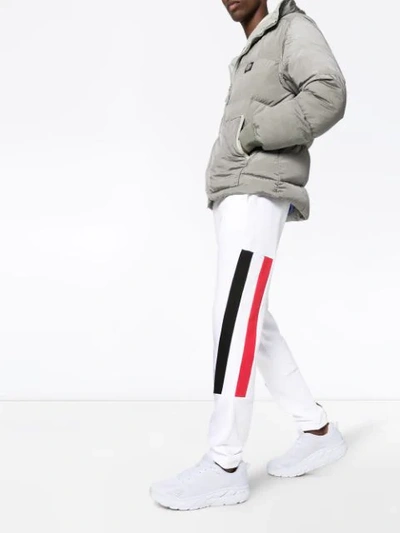 Shop Moncler Stripe Detail Jogging Trousers In White