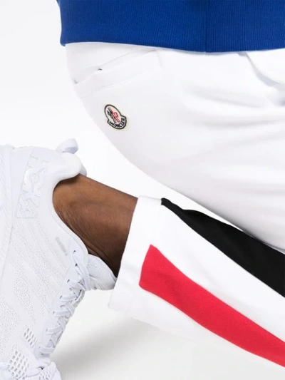 Shop Moncler Stripe Detail Jogging Trousers In White