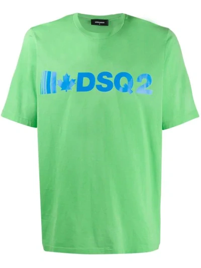 Shop Dsquared2 Logo Print T-shirt In Green