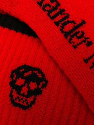 Shop Alexander Mcqueen Logo Socks In 6460 Red/black