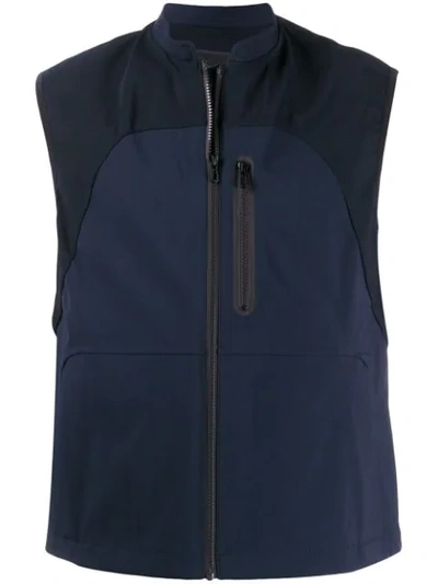 Shop Sease Sleeveless Gilet Vest In Blue