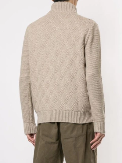 Shop Kiton Textured-knit Cardigan In Brown