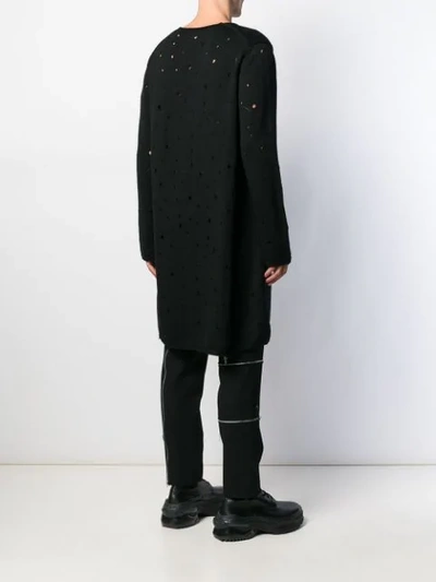 Shop Comme Des Garçons Homme Deux Worsted Yarn Destroyed Jumper In Black