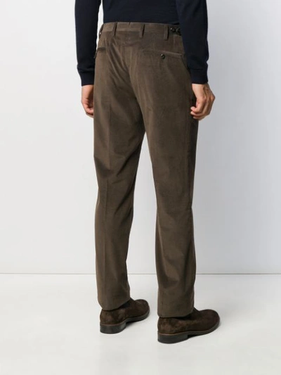 Shop Corneliani Corduroy Straight-leg Trousers In Brown