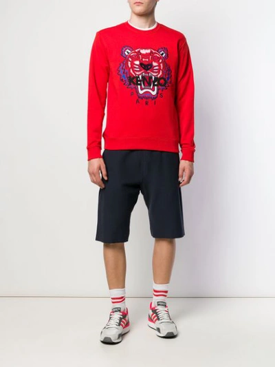 Shop Kenzo Sweatshirt Mit Tiger In Red