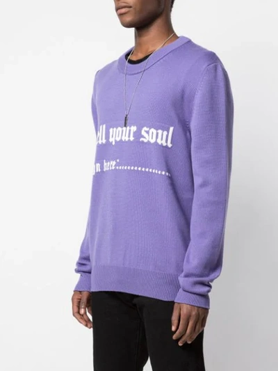 Shop Nasaseasons 'sell Your Soul' Intarsien-pullover In Purple