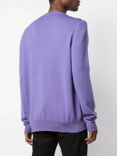 Shop Nasaseasons 'sell Your Soul' Intarsien-pullover In Purple