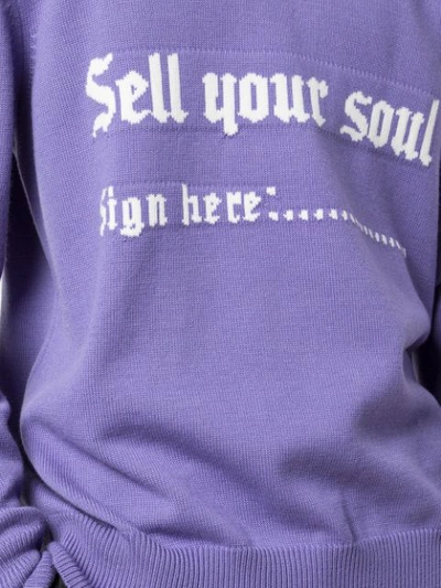 Shop Nasaseasons 'sell Your Soul' Intarsien-pullover In Purple