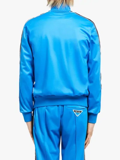 Shop Prada Runproof Technical Fleece Jacket In Blue