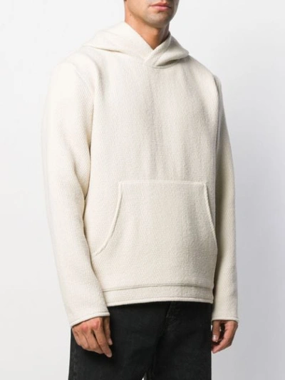 Shop Séfr Danko Kangaroo Pocket Sweater In White