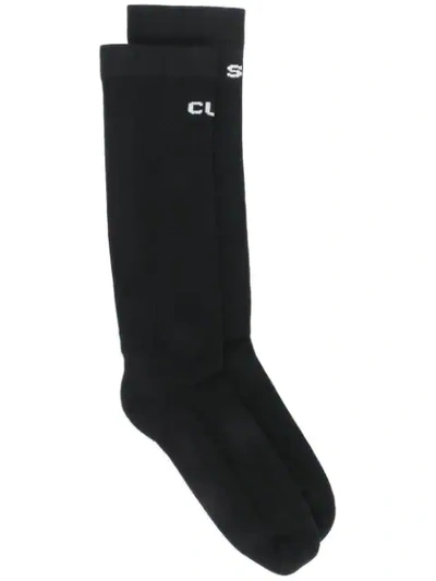 RICK OWENS DRKSHDW LOGO INTARSIA SOCKS - 黑色