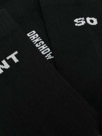 Shop Rick Owens Drkshdw Logo Intarsia Socks In Black