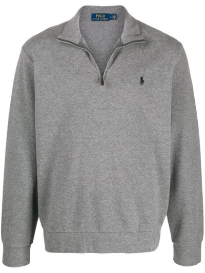 Shop Polo Ralph Lauren Pullover Mit Reissverschluss In Grey