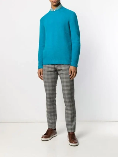 Shop Altea Knitted Wool Jumper In Blue