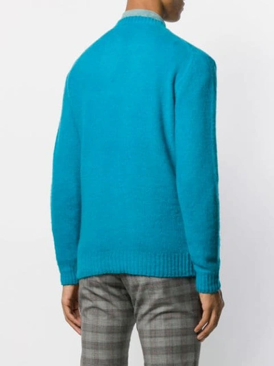 Shop Altea Knitted Wool Jumper In Blue