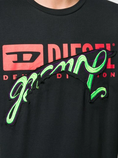 Shop Diesel Covered Logo Print T-shirt In Black